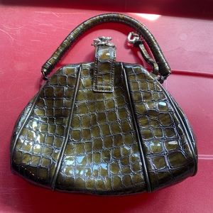 Brighton Purse Olive Green Small perfect condition alligator skin